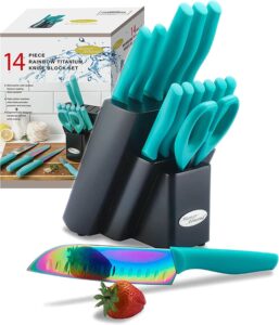 KYA27 Rainbow Titanium Cutlery Knife Set 1
