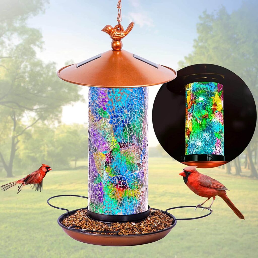 XDW-GIFTS Solar Wild Hanging Bird Feeder for Apartment Balcony